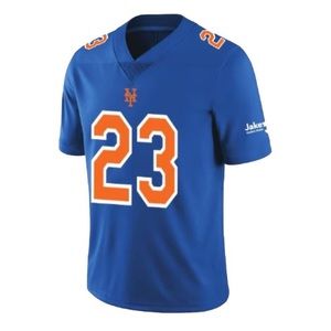 New York Mets Baseball MLB 2023 football jersey giveaway Blue Orange Large